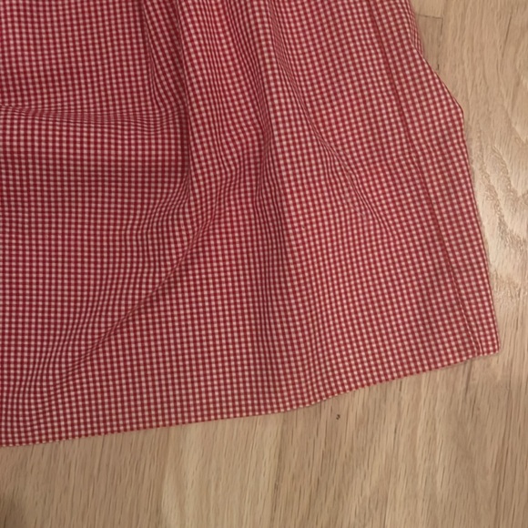 Red gingham smocked Holiday/Christmas dress, size 6T - Picture 5 of 7
